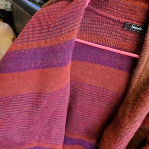 Oversized wool wrap sweater, XXL Bleyle noblesse. REVERSIBLE